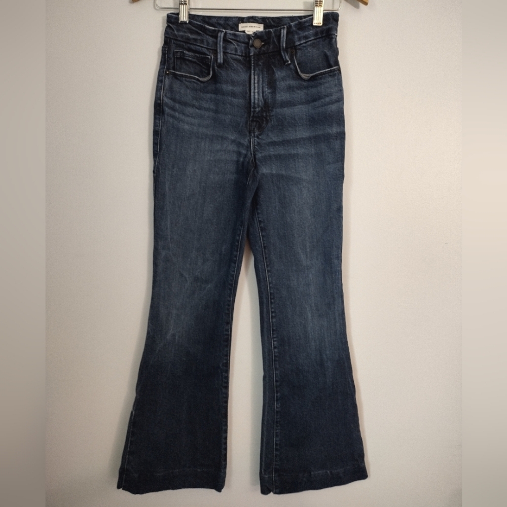Good American Flare Dark Wash Denim‎